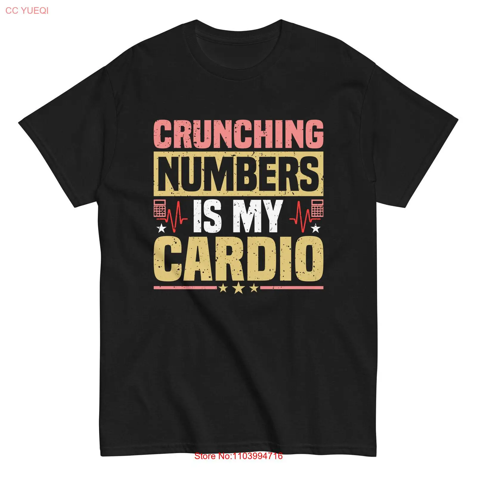 Vintage Accounting T-Shirt Crunching Numbers is My Cardio Funny Accountant tee