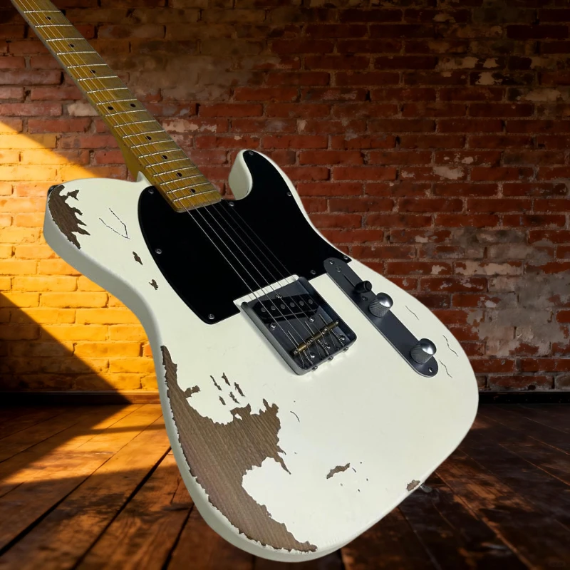 

39 inch Vintage Yellow TLE Alder Body Maple Fingerboard Free Delivery New Year Gift Fixed Bridge Electric Guitar