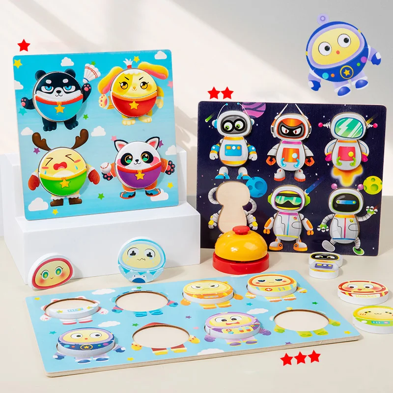 Montessori Doppels ch lacht Bausteine Puzzle Eltern-Kind interaktive Spielzeuge Logik Denken Lernen Lernspiel zeug Geschenke