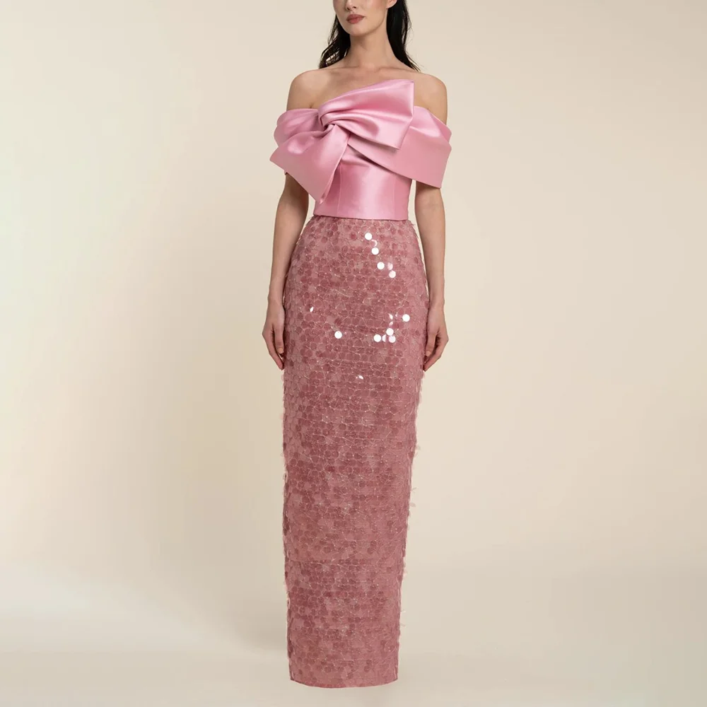 

Изысканное розовое платье русалки с блестками и разрезом по индивидуальному заказу, торжественное свадебное вечернее платье, Vestidos De Fiesta Elegantes