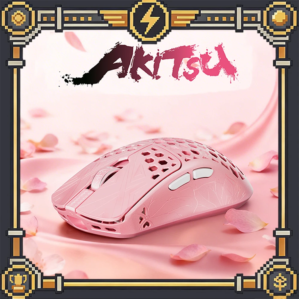 Vancer Akitsu Pink Carbon Fiber Mouse Paw3950 8000Hz Polling Rate Gaming Mice 40gram Lightweight Mouse PC Accessories Valorant