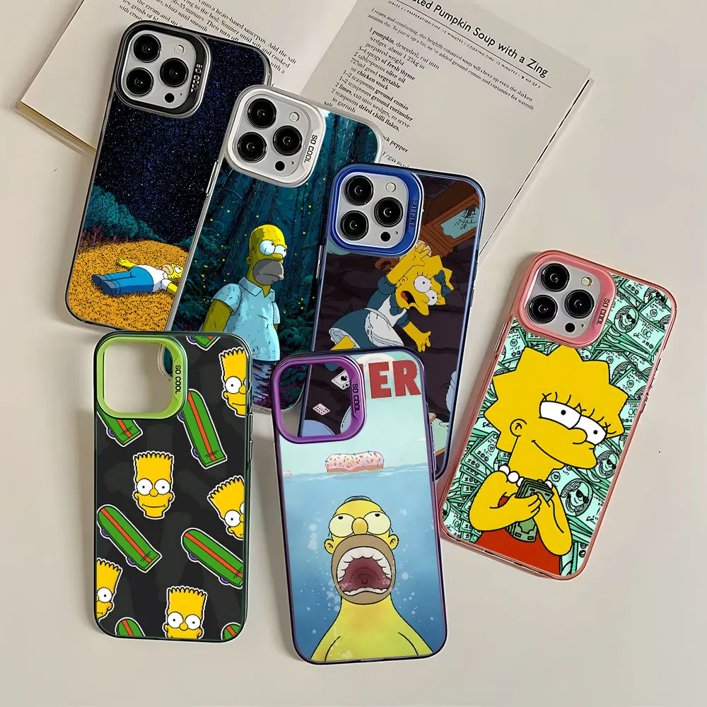 Starry Night Homer Calm Marge Case for iPhone 17 Air 16 16e 15 14 12 11 Pro Max 13 Mini X XS XR 7 8 Plus Shockproof Phone Cover