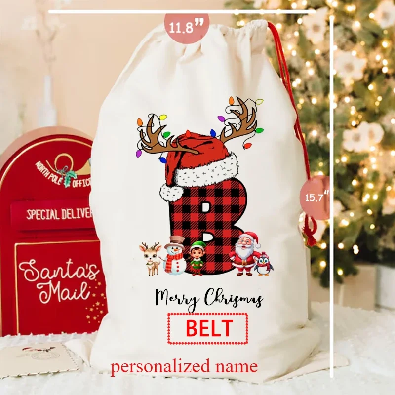 

Custom Letter Name Christmas Sack Gift Bag Personalised Santa Sack Special Delivery Box Christmas Bag Gift for Kids Decoration