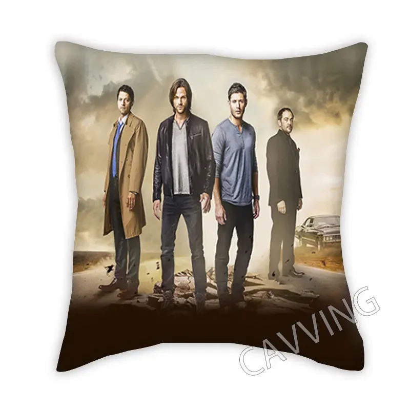 Supernatural  3D Printed  Polyester Decorative Pillowcases Throw Pillow Cover Square Zipper Pillow Cases Fans  P01