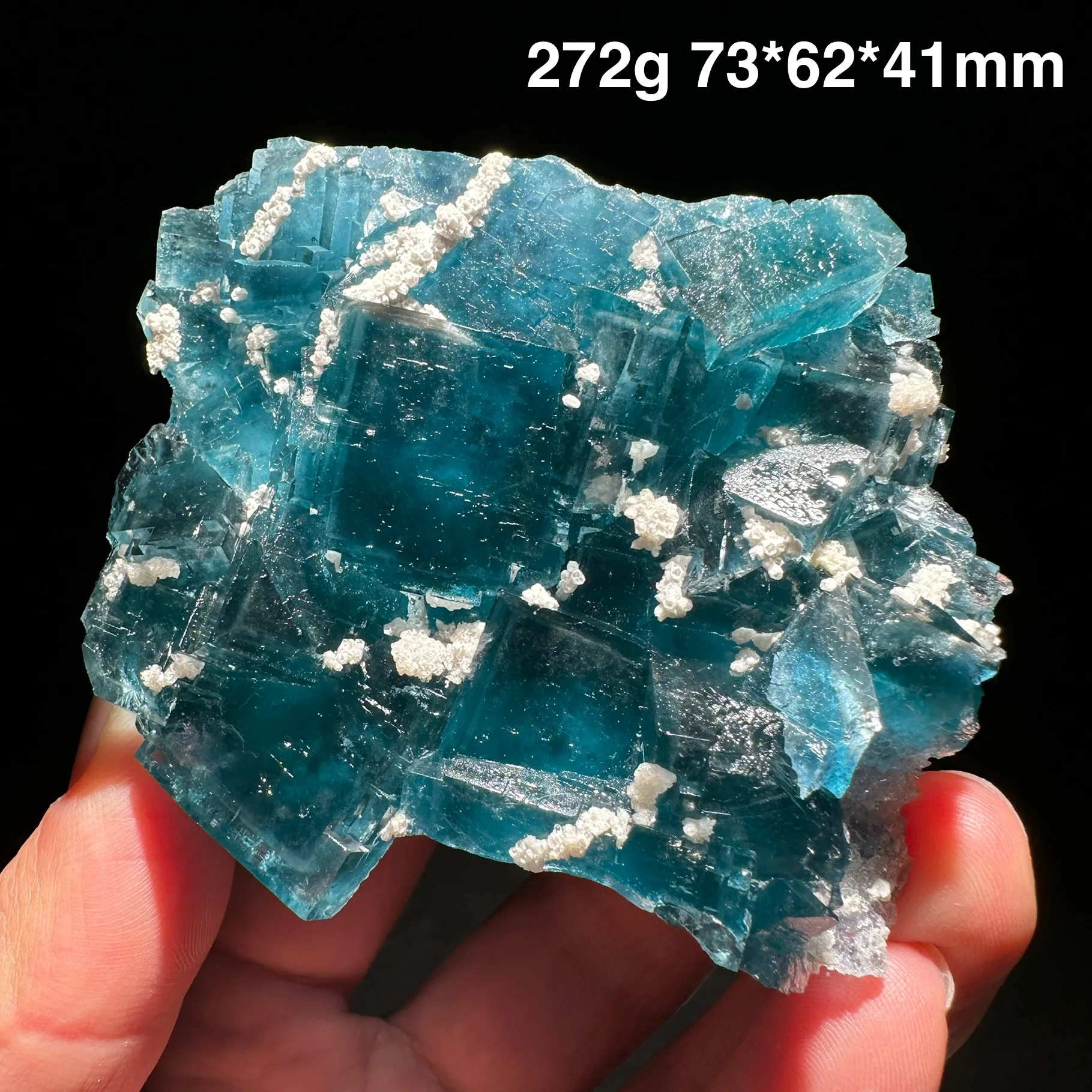 Natural China hu nan Xianghualing green Vitreous Transparent Fluorite Specimen Calcite Healing Crystal Stone