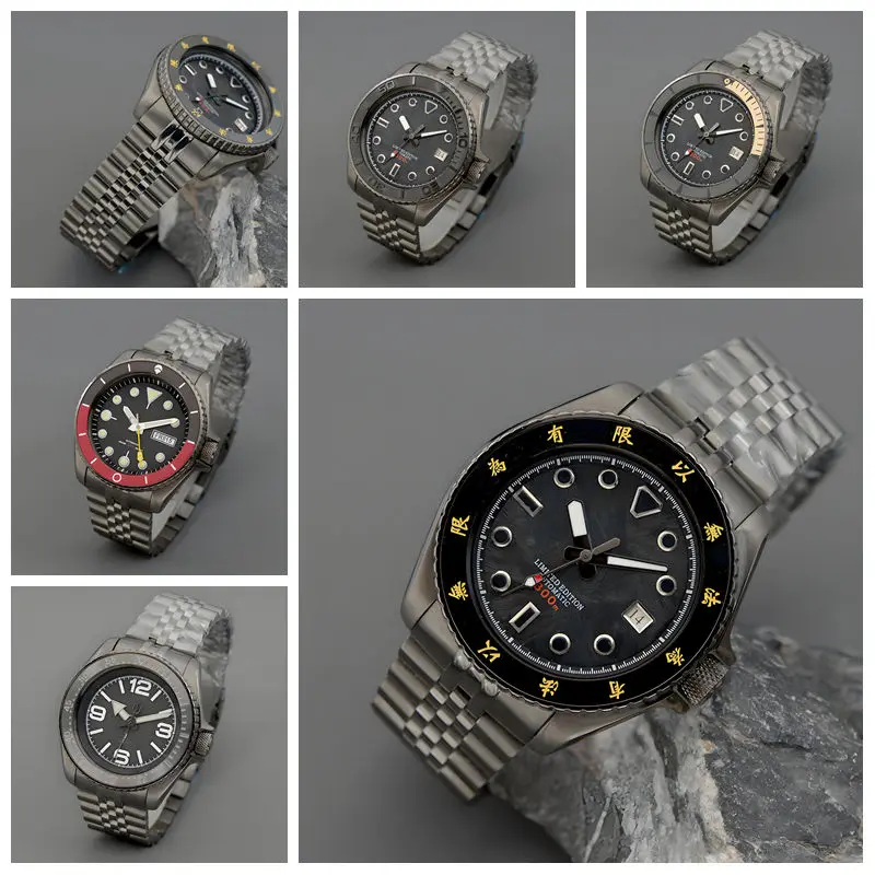 Gun Colour SKX007 Dive Men's Watch Sapphire Glass 200M Waterproof Resistance Luminous NH35 NH36 Automatic Movement