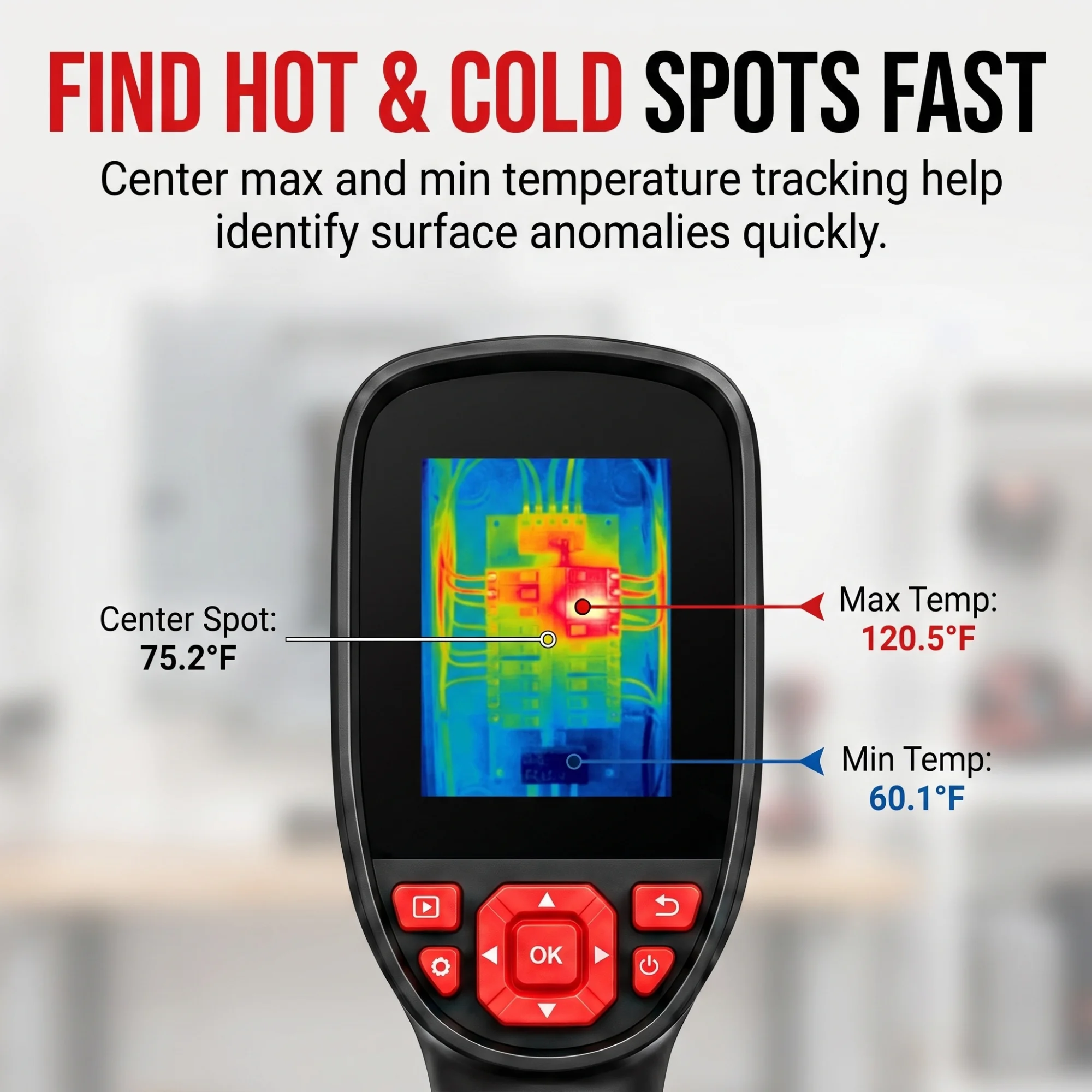 Infrared Thermal Camera Water Leak Detector Handheld Industrial Imager for Building Audit Automotive Repair 320*240 Pixels