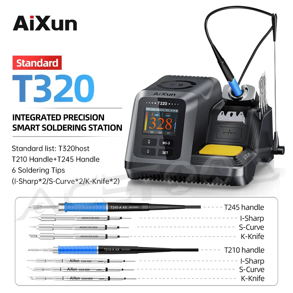 AIXUN T320 Soldering Station T245 C210 Soldering Handle Tip 200W 2S Heating Solder Paste For Mobile Phone Repair Welding Machine