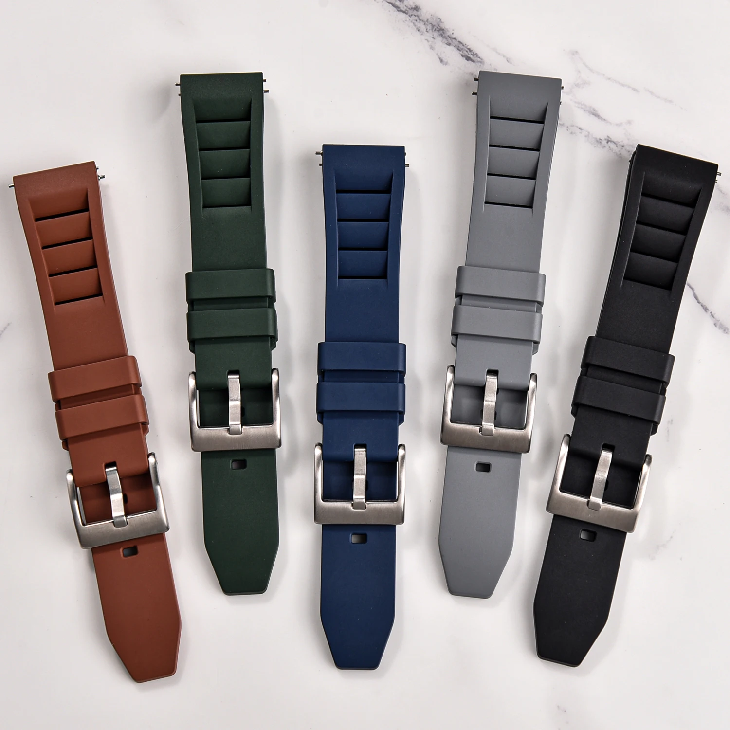Premium Grade Fluoro Rubber Watch Strap 20mm 22mm For New FKM Watch Bands Diving Bracelet Quick Release Wrist Belt Accessories
