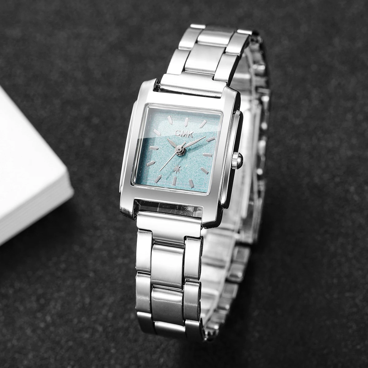 Fashion Square Women Watches Alloy Strap Ladies Quartz Wristwatch Girls Clock Reloj Mujer (Without Box)