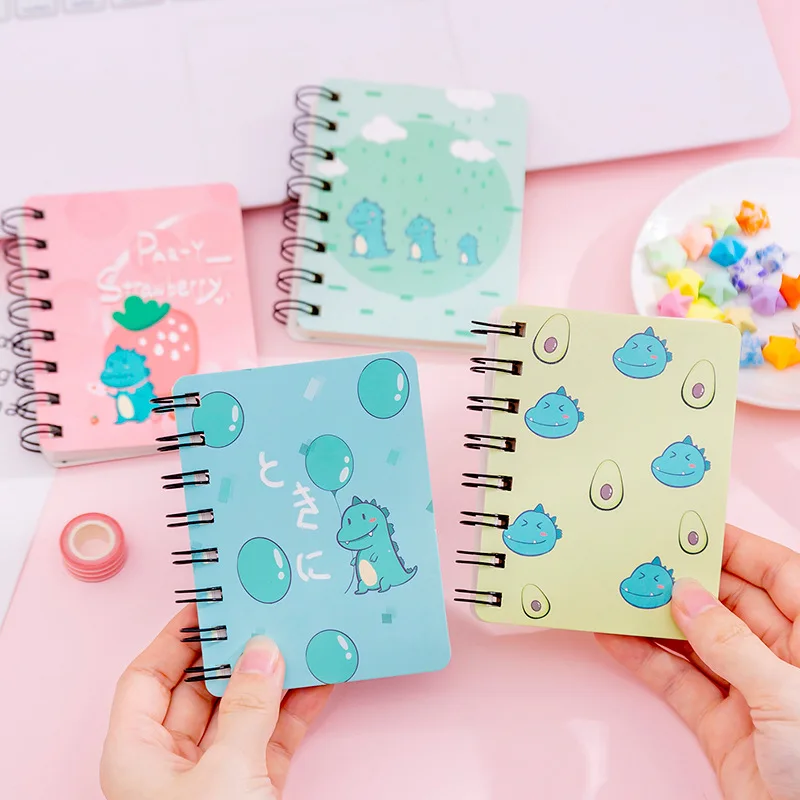 Notebooks Cartoon Cute Fun Dinosaur A7 Coil Book Cute Students Mini Portable Note Notebook Pocket Notebook