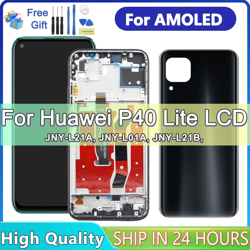 

ЖК-дисплей Super AMOLED для Huawei P40 Lite, сенсорный экран с дигитайзером в сборе для Huawei Nova 6 SE, сменный ЖК-экран