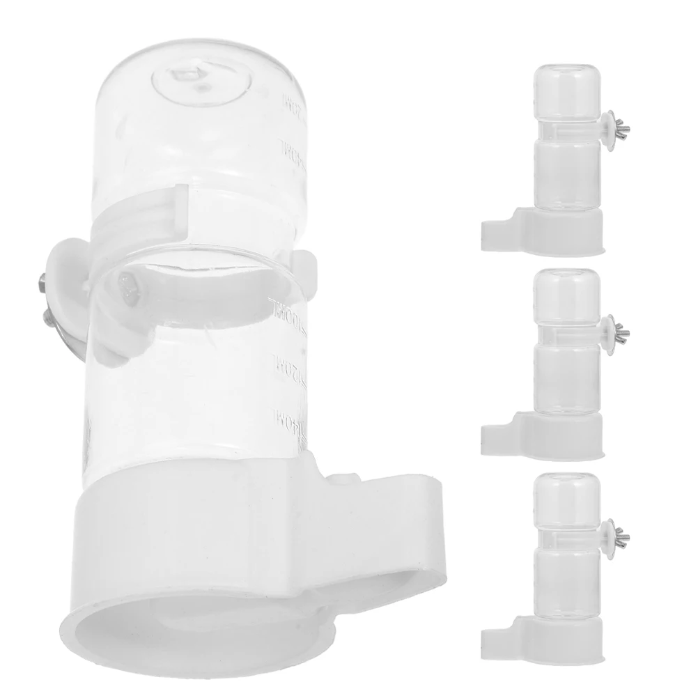 

4 Pcs Bird Water Dispenser for Cage White Automatic Parrot Waterer Feeder Durable ABS Material Pet Supplies Small Bird Drinking