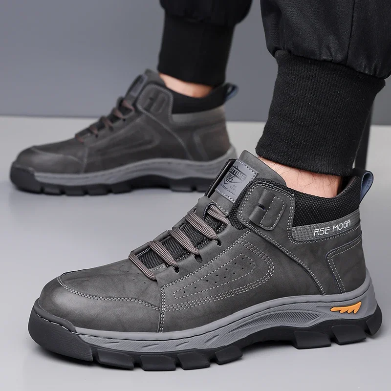 

Chelsea Men Boots Classic Outdoor Casual Winter Warm and Comfortable Walking Shoes High Top Anti Slip Snow Boots Hiking Boots