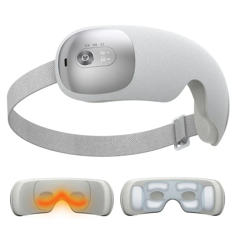 

Light Eye Massager with 2 Level Heat, 120 Mins Uses, 3 Air Compression amp Massage Modes, Heated Eye Mask with Bluetooth Music f
