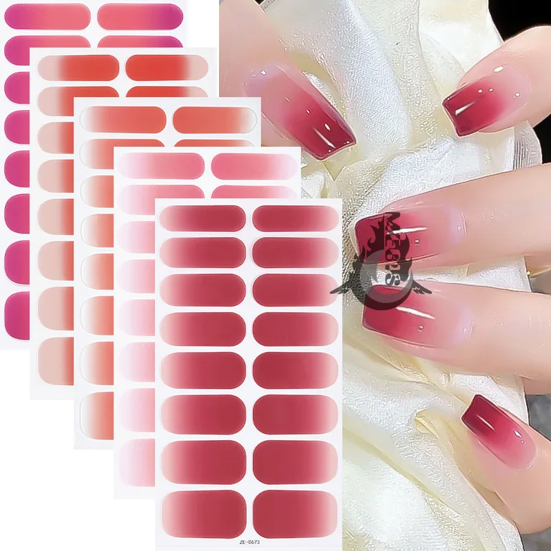 MEBIS 16가지 팁스 마룬 네일 액세서리 스티커 네일 파츠 타마고치 씰 매니큐어용 가짜 손톱 슬라이더 네일 장식용