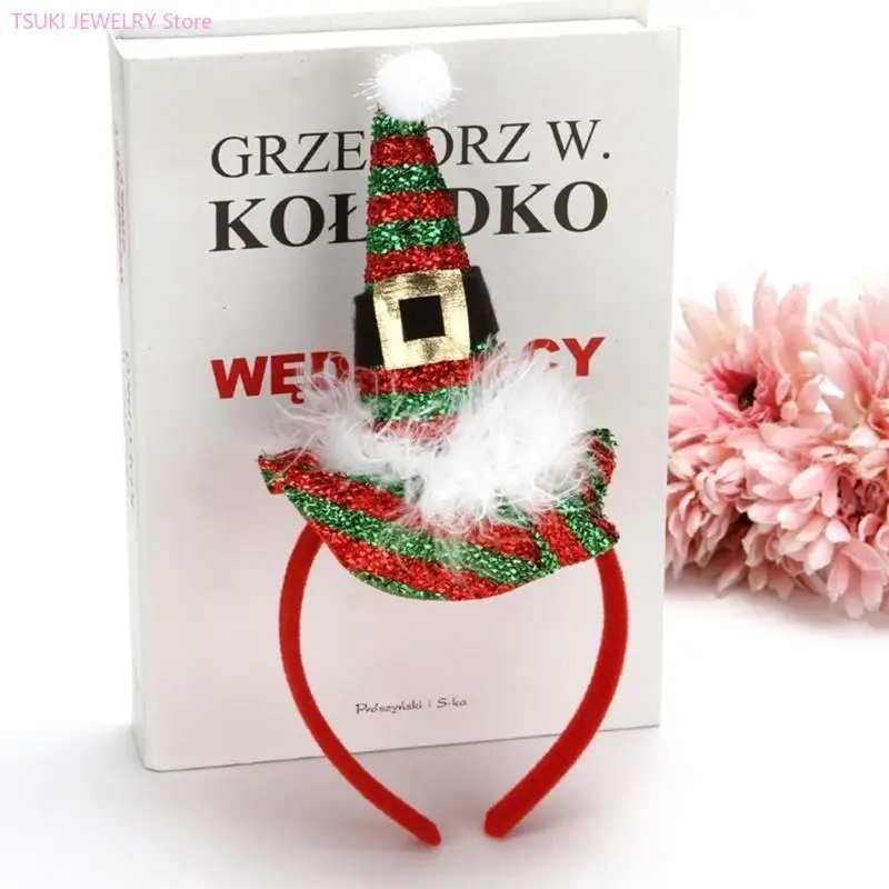 

62KE Christmas Tree Headwear Sequins Headband Party Costume Hair Accessories