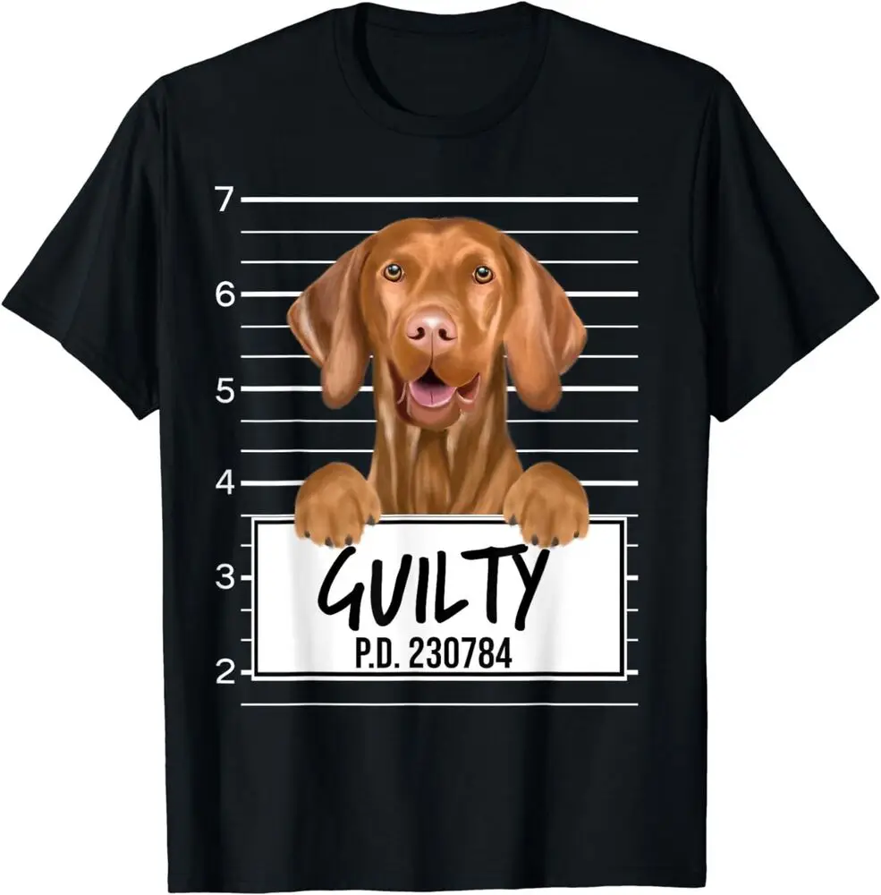 NEW LIMITED Funny Vizsla Mugshot Guilty Dog T-Shirt Size S-5XL Anime Graphic T-shirts for Men Clothing Women Tees