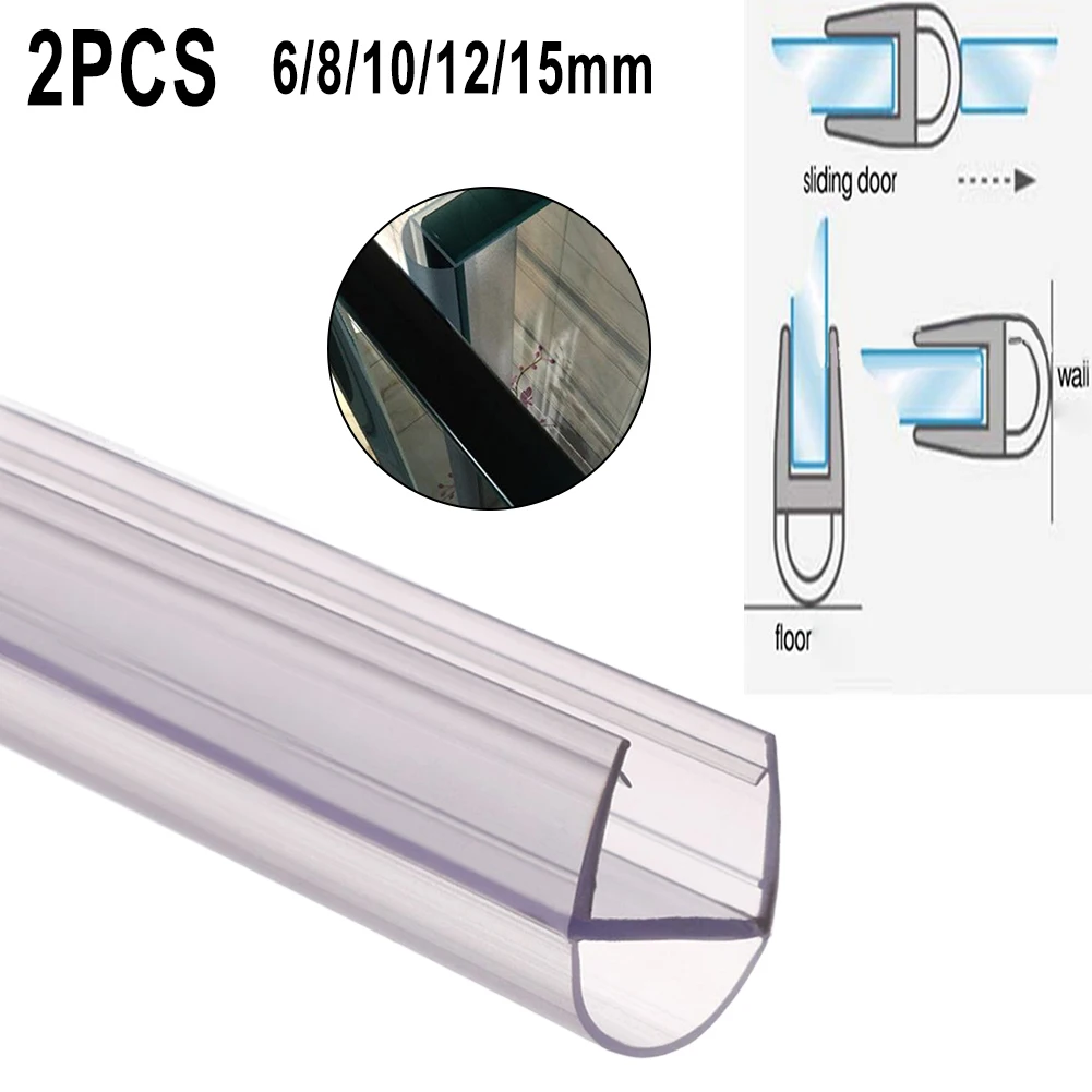 2pc 50cm Replacement Seal Shower Shower Door Seal 6/8/10/12/15mm Water Deflector Door Protective Strip Bathroom Hardware