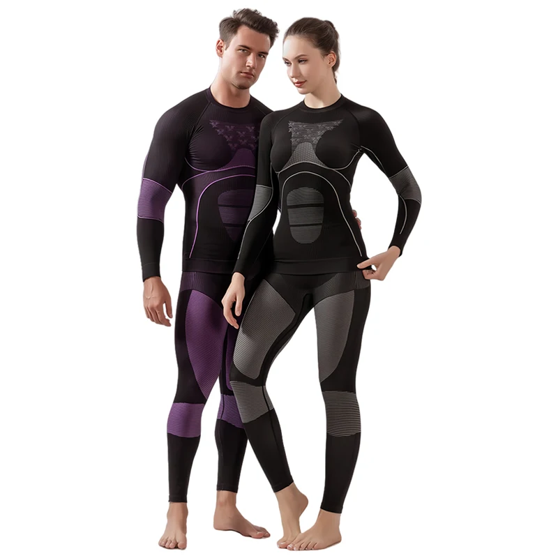 Men Women Skiing Quick Drying Compression Underwear Set Thermal Gym Hiking Sport Running Yoga Exercise Suit Long Johns