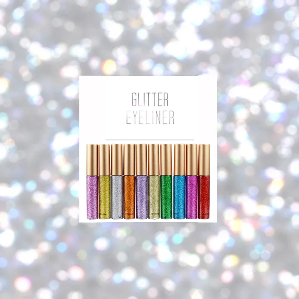 HANDAIYAN Glitzer-Flüssig-Eyeliner-Stift Funkelndes Hochglanz-Pigment Bühnen-Diamant-Lidschatten Langanhaltend Wasserfest Augen-Make-up – Detail 2