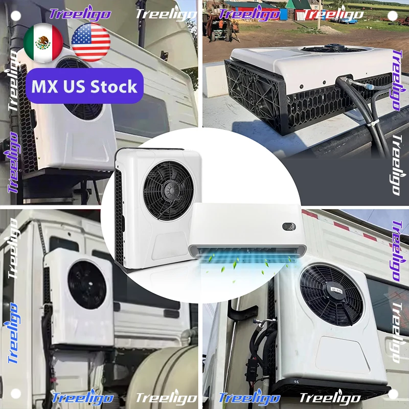 

Treeligo 10500BTU Car Electric Parking Air Conditioner 12V 24V Refrigeration Truck RV Caravan Camper Van Split Air Conditioning