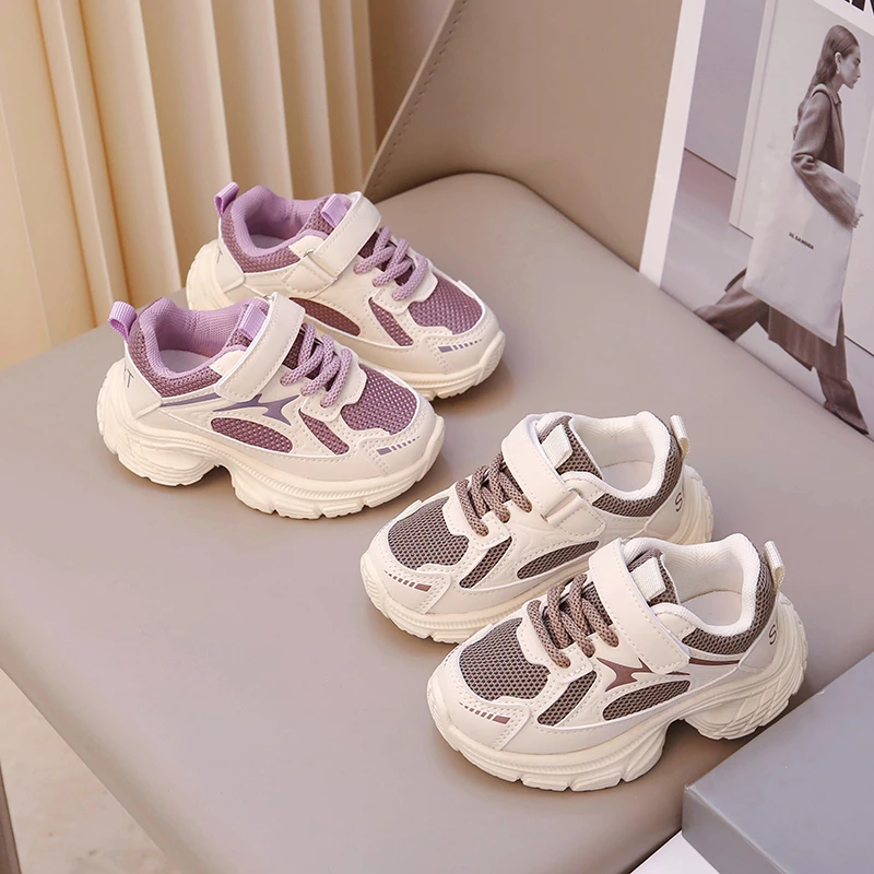 Scarpe sportive per bambini primavera nuove scarpe per bambini Mesh Casual Fashion Daddy Shoes scarpe da bambina scarpe per bambini con suola morbida