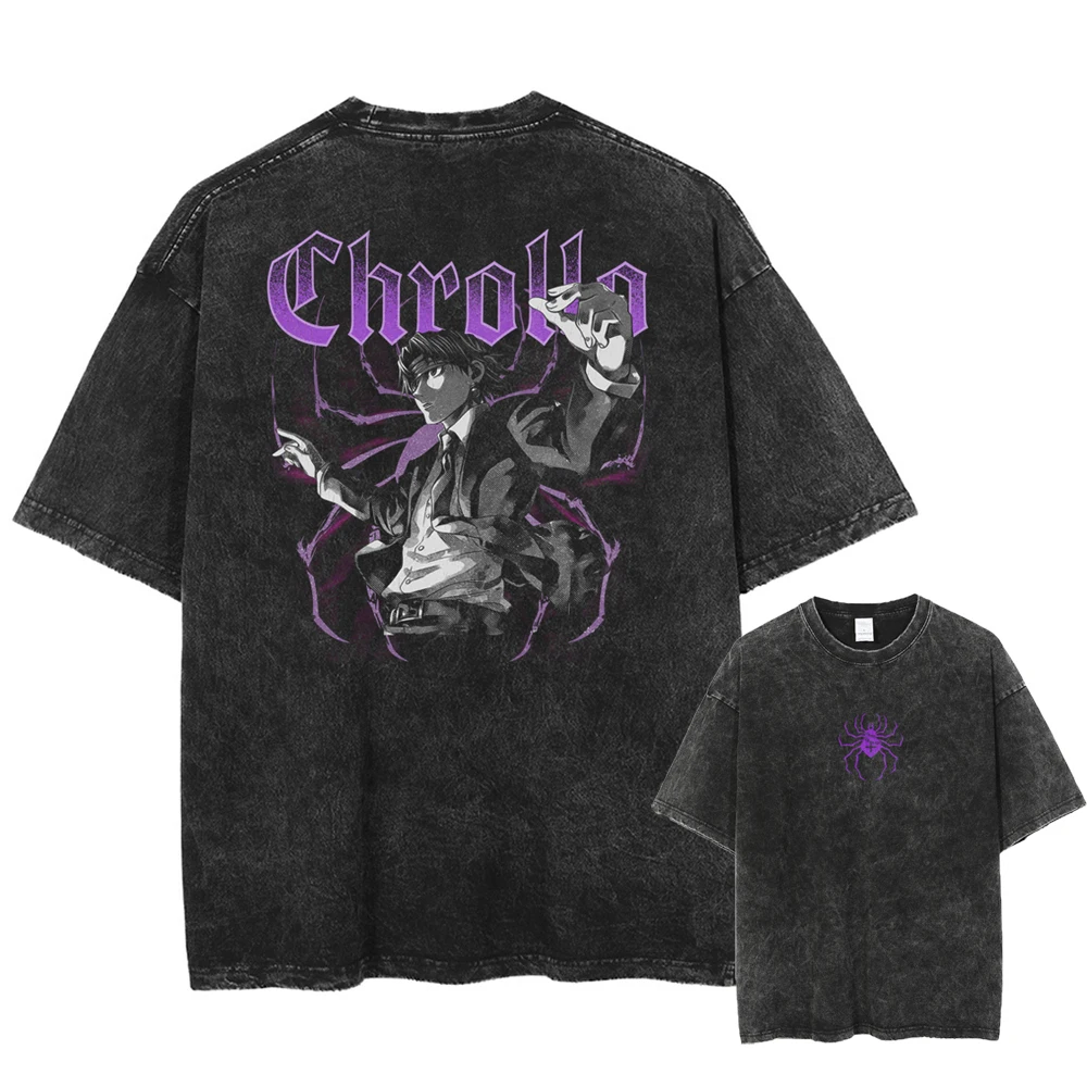 

Harajuku Streetwear Men Black Vintage Oversize Tshirt Anime Graphic Print T-Shirt Summer Casual Cotton Washed Tee Unisex