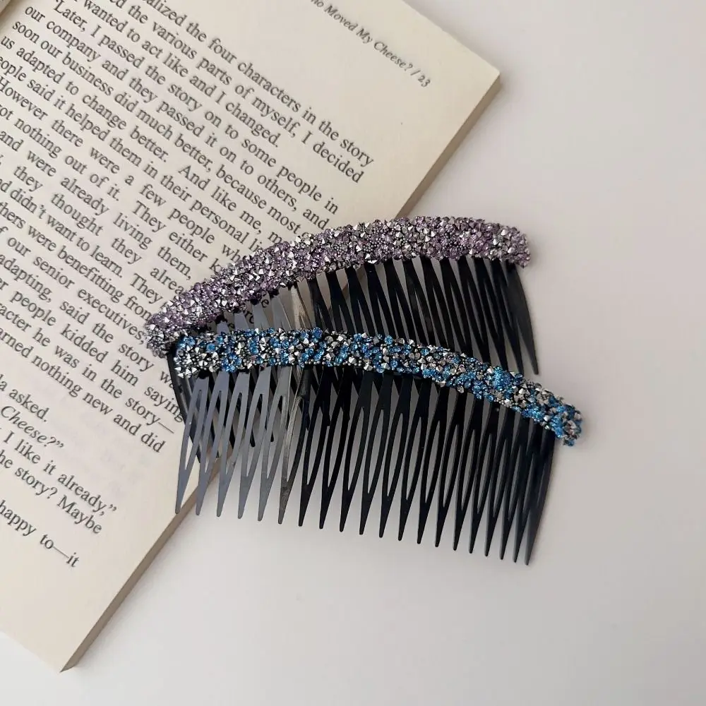 Korean Rhinestone Comb Hair Clip Broken Hair Artifact Shiny Invisible Hair Styling Accessory Teeth Headwear Girls