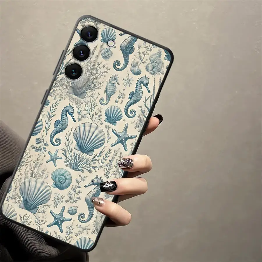 Case for Samsung Galaxy A04 A05 A06 A01 A02 Note 20 Ultra 9 10 A03 A30 A40 A10 A20 A50 A70 Soft Back Phone Cover Marine Organism