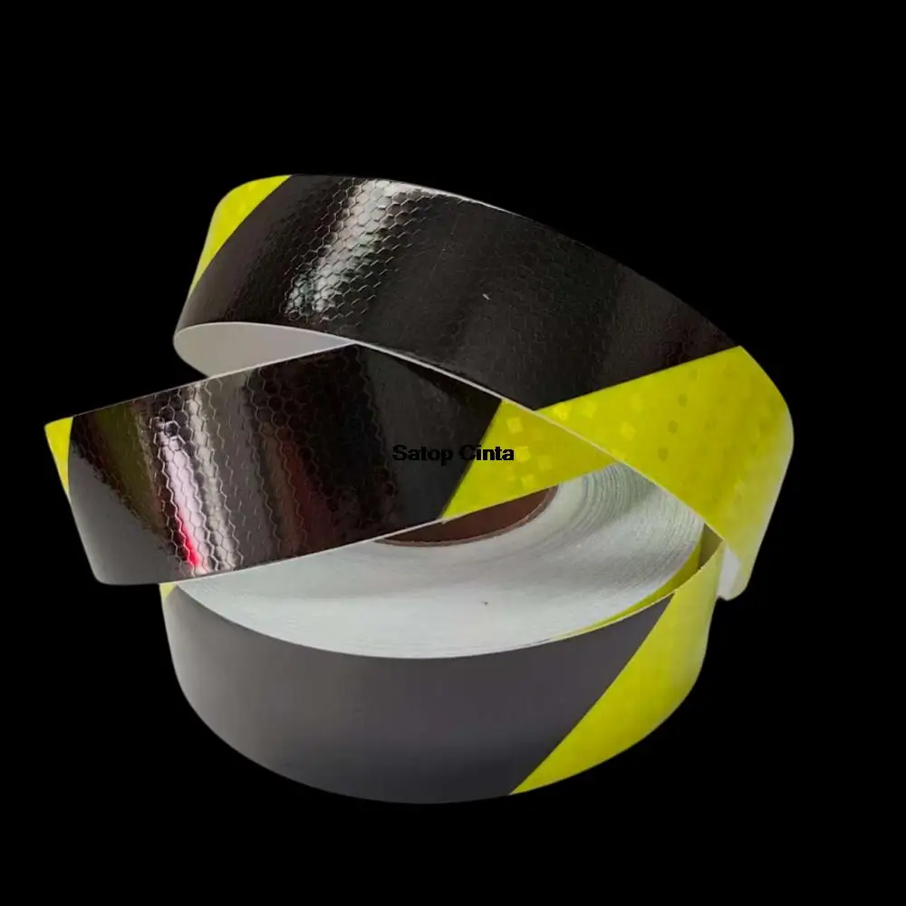 5/10/15/20cm*5M Fluorescent-Yellow-Black Reflective Tapes Conspicuity Waterproof Safety Caution Strips Reflectors Hazard Sticker