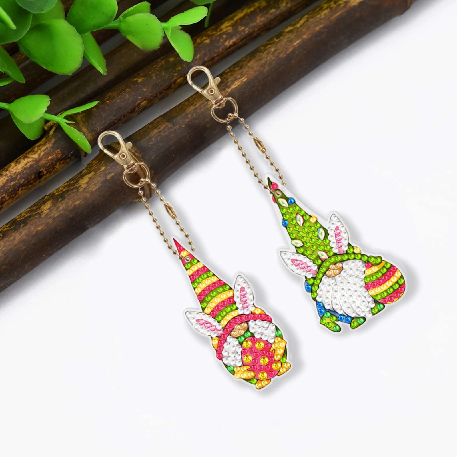 Keychain DIY Diamond Painted Mosaic Embroidered Pendant Back Packaging Jewelry Birthday Gift Handbag Pendant Gift for Friends