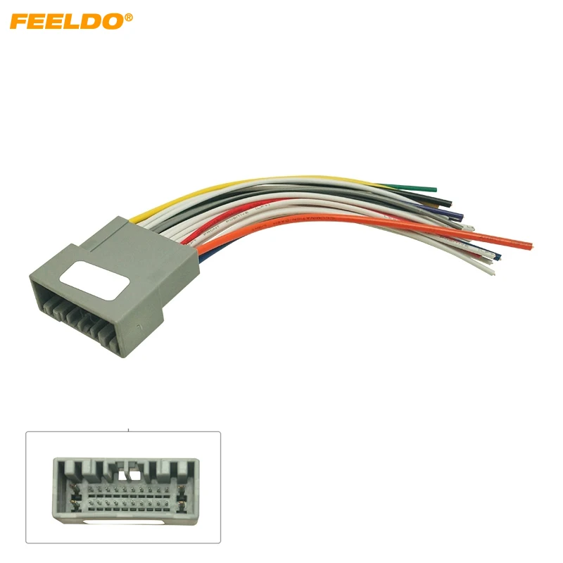 

FEELDO Car Stereo CD/DVD Player Wiring Harness Adapter For Honda CRV Greiz Gienia Envix Radio Installation Cable #HQ6130