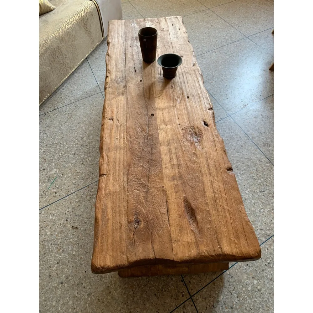 XMSJ Rustic Low Coffee Table , Dining and Coffee Table , Live Edge Table, Live Edge Furniture, Vintage Farmhouse Furniture