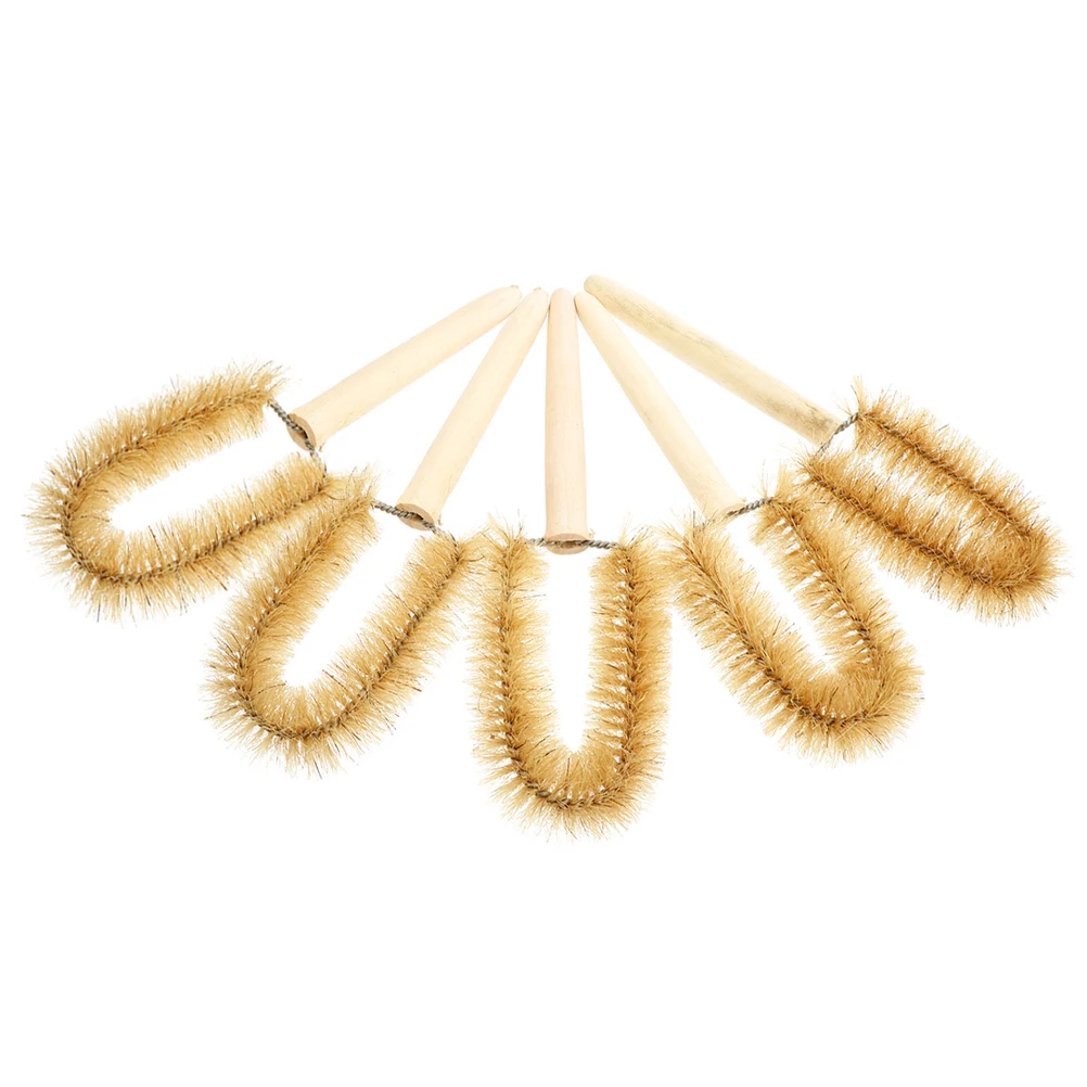 

5 pcs Beaker Cleaning Brush Wooden Handle Long Experiment Lab Drying Tool Bottle Cup Dirt Remover Science Teaching Aids