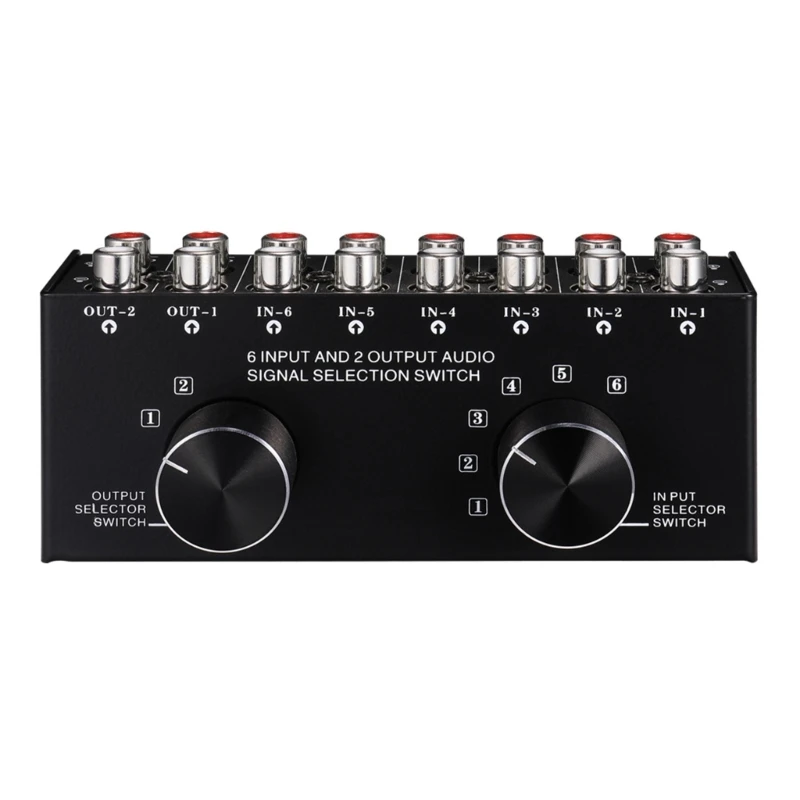 Convenient Sound Source Selection Splitters 6 in 2 out Switcher Box