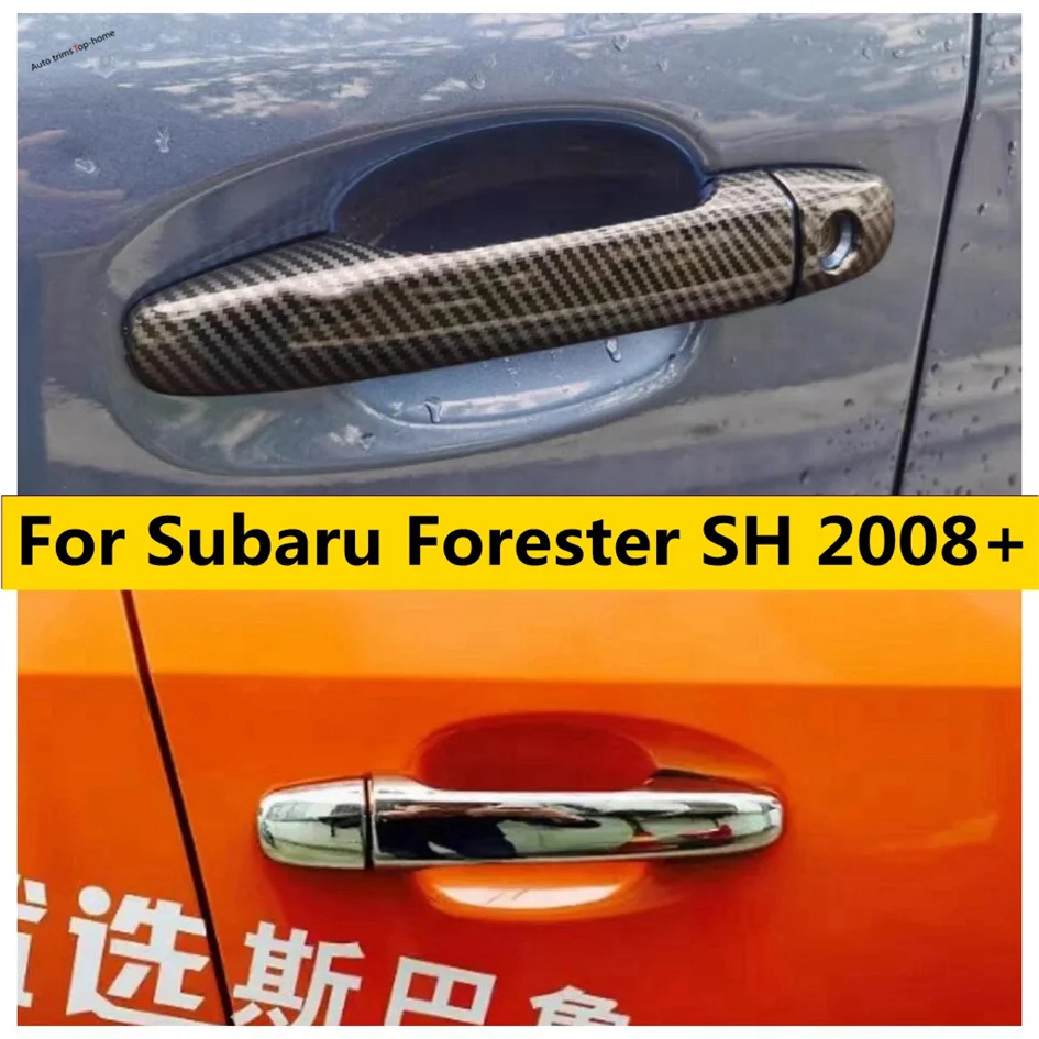 

ABS Chrome Carbon Black Door Clasing Handle Cover Trims Car Styling Accessories For Subaru Forester SH 2008 2009 2010 2011 2012