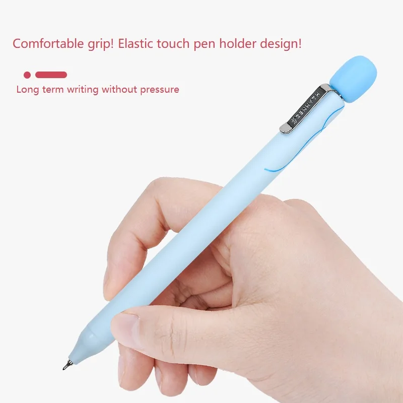 Kawaii 2pcs/Set Press Neutral Pen Decompression Stationery 0.5MM Quick Drying Black Core Comfortable Grip Signature Pen Student