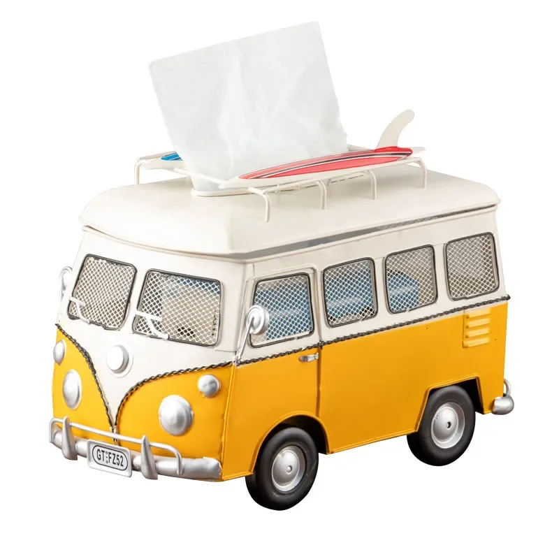 Decoration Bus Model Multifunction Car Model Tissue Box Home Supplier Living Room Decoration Crafts Kids Birthday Gifts