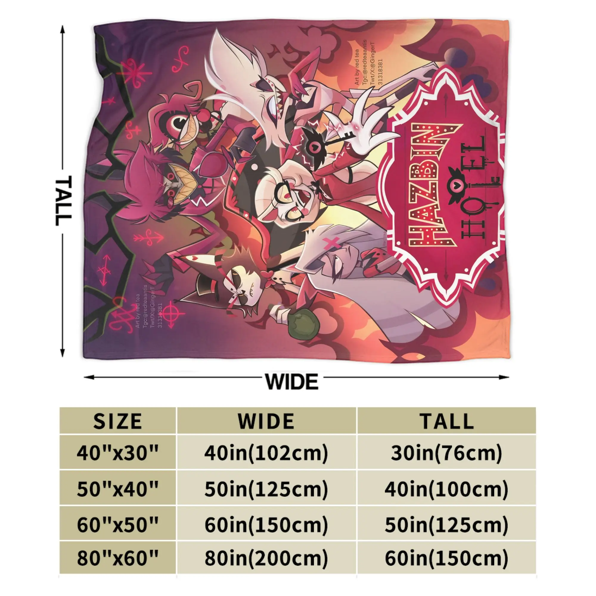 بطانية ناعمة دافئة نزهة H-Hazbin فندق آدم الفراش المعدني يلقي الفانيلا المفرش لغرفة النوم مضحك أريكة غطاء سرير