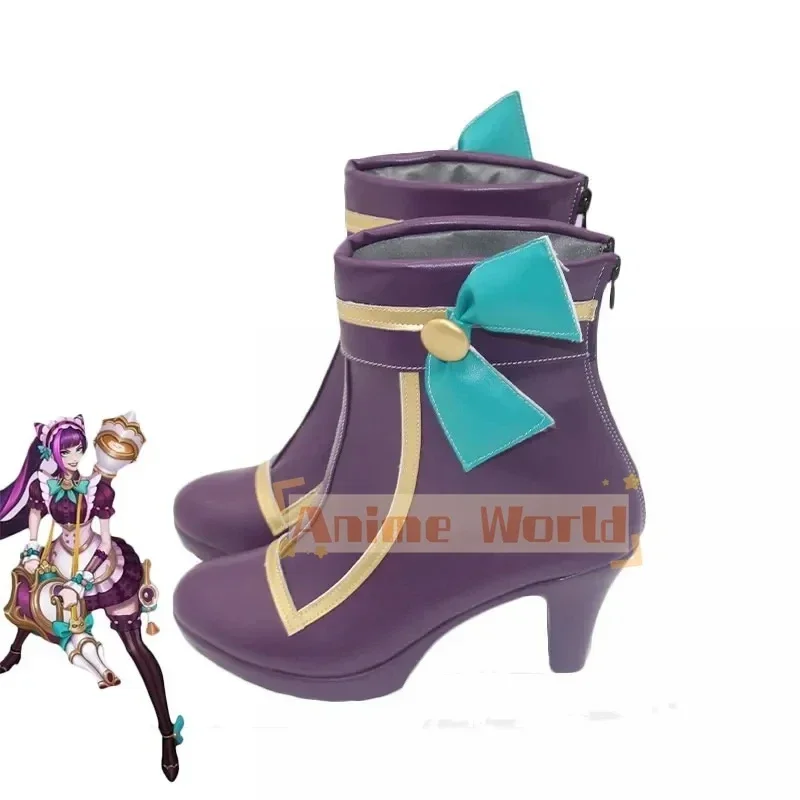 Coffee Sweetheart Jinx Cosplay Shoes PU Leather Shoes Halloween Carnival Boots Cosplay Props Custom Made