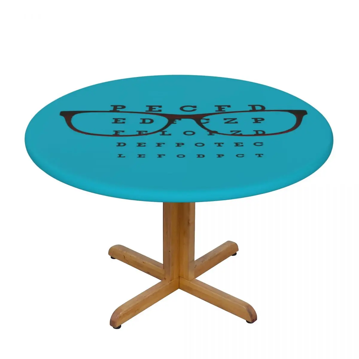 Oilproof Glasses With Eye Test Chart Table Cover Elastic Optician Optometrist Table Cloth Backing Edge Tablecloth for Picnic