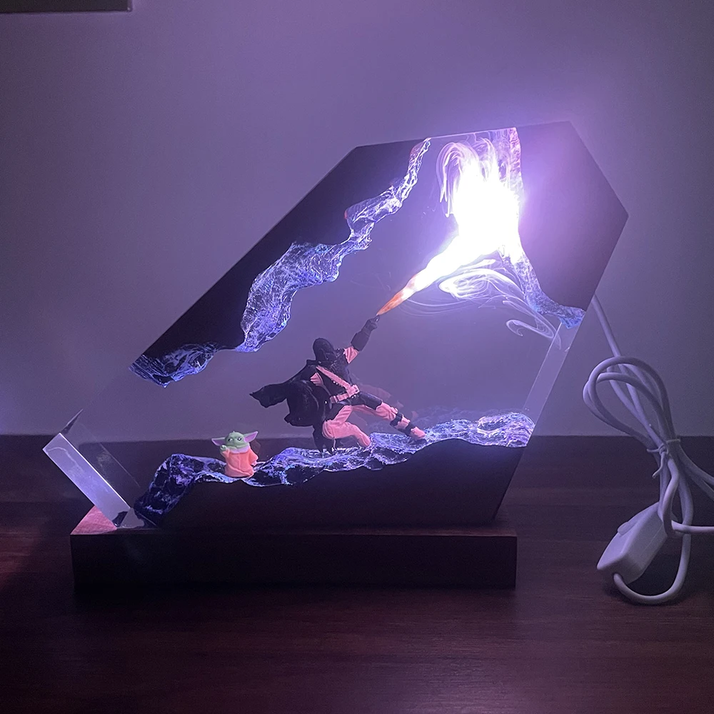 Table Resin Lamp Sci-fi Figure Colorful Night Light Customized Movie Figure Creative Artistic Desktop Home Decor USB Charge