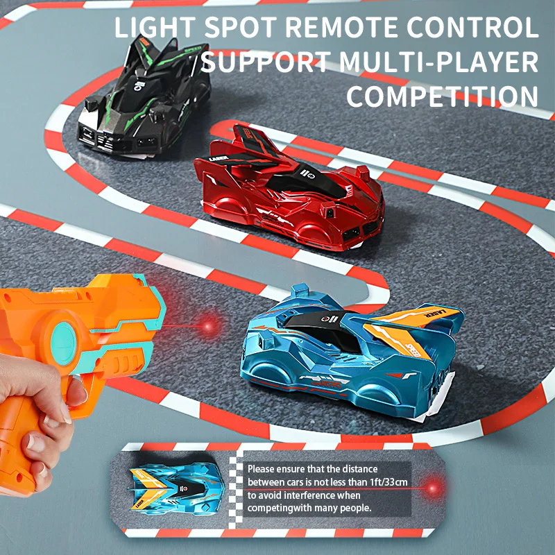 Induction Light Chasing Wall Climbing Car Children's Light Drifting Car, Charging Laser Wall Climbing Remote Control Stunt Car B