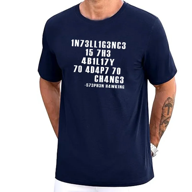 Hot-selling Fashionable Men's Intelligence Is the Ability to Adapt to Changes. Satirical 3D Printed T-shirt, Humorous T-shirt, S