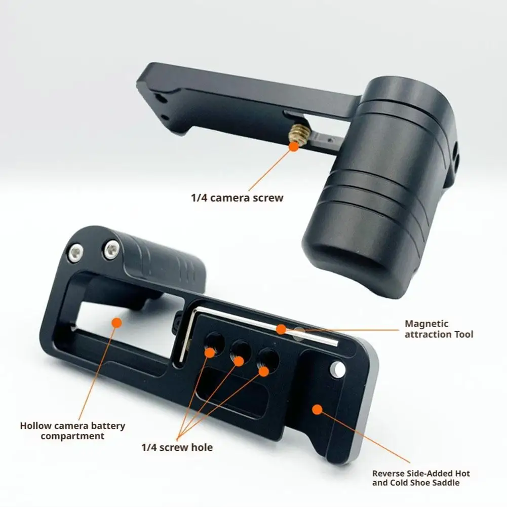 Side Grip for Sony ZV-1 Camera Vlog Vlogging Camera Extension Bracket with Quick Release Metal Base Plate