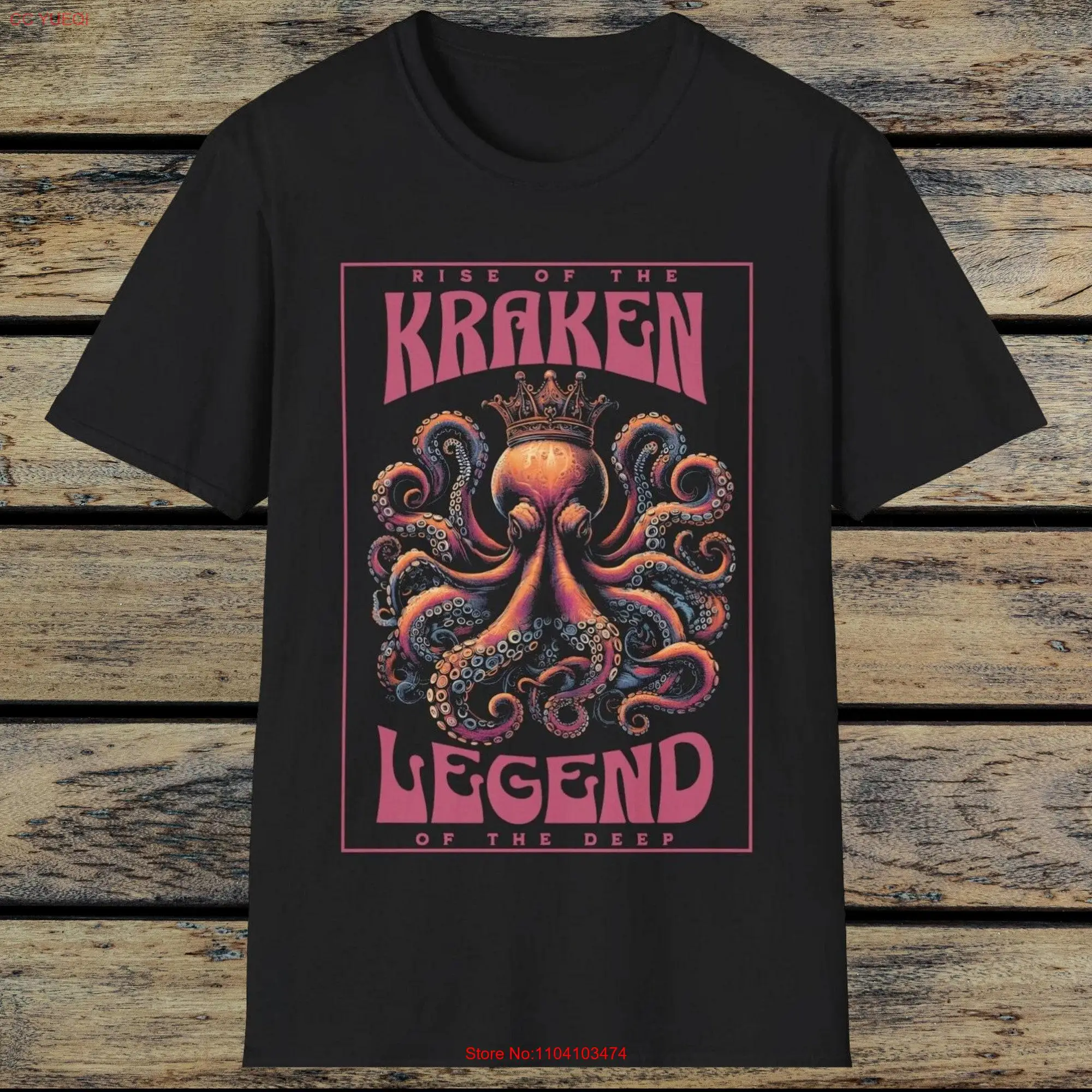 Kraken Legend Octopus Art T Shirt Unique Sea Creatures  long or short sleeves