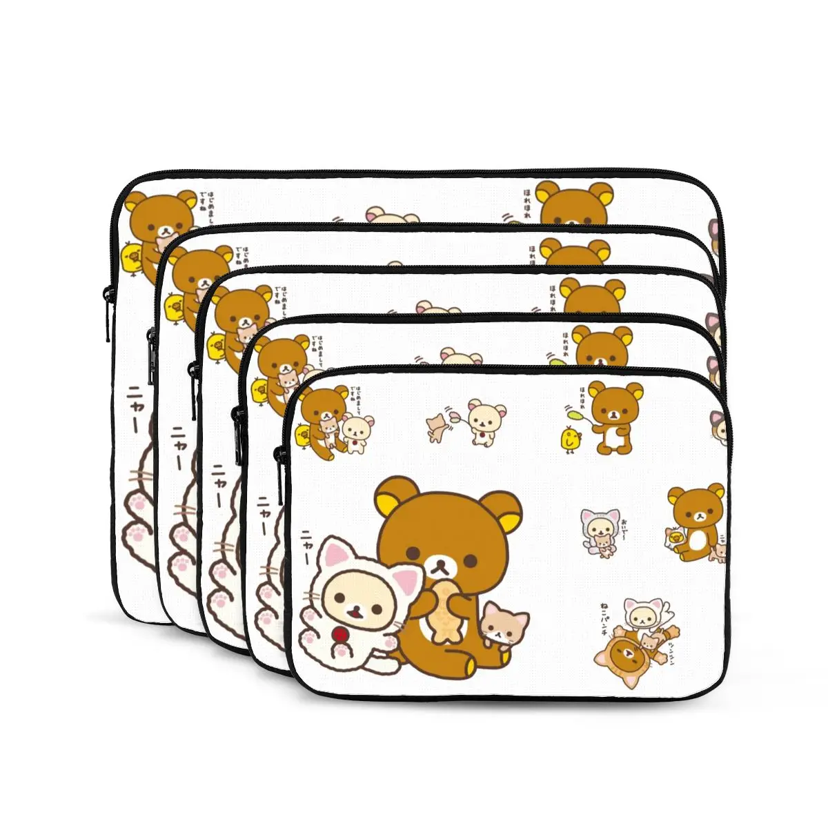 Rilakkuma sakura notebook bolsa para laptop bolsa 10 12 13 15 17 tamanhos para macbook air pro tablet bolsa à prova de choque