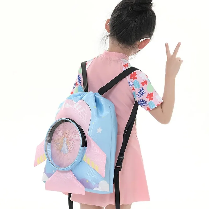 Empty Kids Swim Backpack Waterproof Wet Dry Separate Compartment Bag Children Swimming Bag Gear Backpack for Beach Pool Supplies