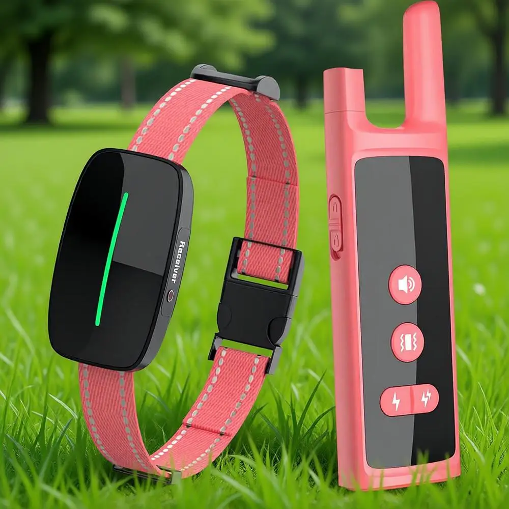 

Dog Training Shock Collar 4300T Dog Bark Collar with Remote IP67 Waterproof 4 Training Modes Vibration Shock Light Magnetic Elec